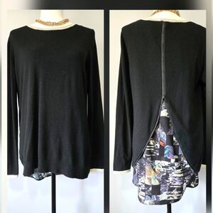 FOIL NEW ZEALAND Wool Blend Top With Back Zip, Peekaboo Blouse. Size Medium